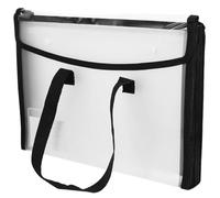 POPETPOP Small Black Plastic Accordion File Organizer Lightweight Expanding File Folder for Organizing Papers Portable Document Holder for Office and School Use