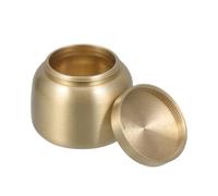 POPETPOP Small Brass Urn in Golden Colour for Human and Pet Ashes with Secure Seal, Versatile Use Keepsake Storage Jar Memorial for Ashes Preservation