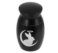 POPETPOP Small Bunny Urn Stainless Steel Cremation Urns for Burial Strong and Sturdy Convenient to Carry Memorial Pet Ashes