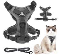 POPETPOP Small Dog Vest Harness with Reflective Strips and Comfortable Polyester Material, Safe to Use and Breathable Design, for Walking Cats and Dogs Weighing 6-9kg, Size L