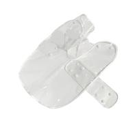 POPETPOP Small Dog Waterproof Raincoat with Button Design, White Puppy Poncho Rainwear for Outdoor Use, Lightweight L Size Pet Rain Jacket for Small to Medium Dogs