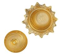 POPETPOP Small Gold Metal Nut Bowl with Lid, Decorative Spiral Candy and Dry Fruit Storage Container for Living Room Table, European Style Small Metal Storage Holder