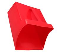 POPETPOP Small Handheld Plastic Dustpan for Debris Collection, Red Square Dust Pan for Home and Outdoor Cleaning, Compact Garden and Tabletop Trash Scoop