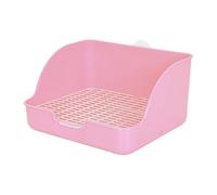 POPETPOP Small Pet Plastic Bunny Potty Box Rabbit Toilet Training Litter Tray Anti-fall Pet Toilet for Guinea Pig Chinchilla Hamster, Pink