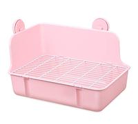 POPETPOP Small Pet Toilet Lightweight Plastic Small Ferret Litter Box Animal Potty Portable Pet Pan for Hamster Pig Rabbit (Pink)