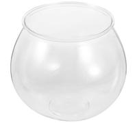 POPETPOP Small Plastic Fish Bowl, Anti-falling Mini round Aquarium for Goldfish, Lightweight Tabletop Fish Tank for Home Decor and Party Storage,