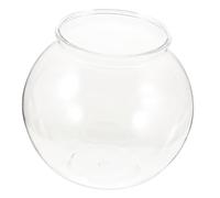 POPETPOP Small round Fish Bowl 26cm Large Plastic Goldfish Tank Anti-falling Lightweight Tabletop Aquarium for Home Desktop Fish Breeding and Decor