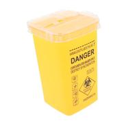 POPETPOP Small Sharps Disposal Container Compact 0.26 Gallon Waste Bin with Lid for Makeup Artists and Beauty Enthusiasts Yellow