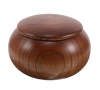 POPETPOP Small Wood Souvenir Urn Box Rounded Keepsake Jar for Pet Ashes Miniature Decorative Container for Animal Memorial for Home Display Burial