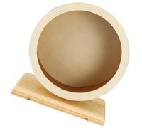 POPETPOP Small Wooden Hamster Running Wheel Silent Exercise for Dwarf Hamsters, Chinchillas, and Guinea Pigs, Small Size Pet Jogging Wheel for Cage Use