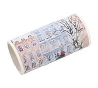 POPETPOP Snow Landscape Washi Tape Urban Scenery Craft Roll | Writable Washi Paper, Twilight Gradient, Clouds and Silhouettes, Repositionable Design, Seamless Splicing, Leaves No Sticky