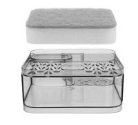 POPETPOP Soap Dish and Draining Design Wall Mounted Dual Layer with Water Absorbent Sponge Multi Compartment Plastic Soap Holder for Kitchen and Bathroom Organiser