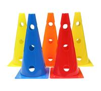 POPETPOP Soccer Training Cones for Sports: 5pcs Heavy Duty Agility Training Cones Multipurpose Field Marker with Holes for Soccer, Basketball Drills, Bike, Motorcycle