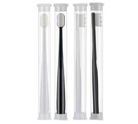 POPETPOP Soft Bristle Toothbrushes with Ultra Soft Wool Fiber Bristles Micro-Nano for Adults 4pcs Manual Teeth Cleaning Brushes and Sturdy Abs Handles, Designed to Prevent Damage and Keep