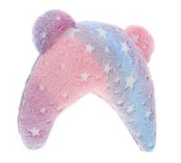 POPETPOP Soft U-shaped Calming Sleep Cushion for Pets Half-moon Design Dog Neck Pillow Removable Washable Cover Glow Dark Cat U-shaped Toy for Comfortable Rest and Play