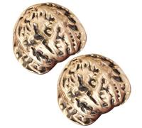 POPETPOP Solid Brass Chinese Walnut Hand Massage Balls, 1 Pair Vintage Style Baoding Exercise Handballs for Seniors, Stress Relief and Hand Therapy Wellness Tool