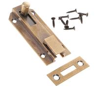 POPETPOP Solid Brass Door Bolt Lock for Sliding French Doors Flush Mount Latch with Thickened Handle Easy Installation with Screws Secure Patio Wood