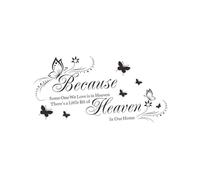 POPETPOP Someone We Love is in Heaven Removable Wall Art Decals PVC Black, Easy to Apply Wall Decor Stickers for Bedroom Home Decoration
