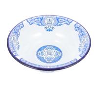 POPETPOP Soup Basin and Retro Chinese Style Design Enamel with Non-Stick Surface Large Capacity for Mixing Fruits and Serving Pasta, Sturdy Round Enameled Bowl for Kitchen and Dining