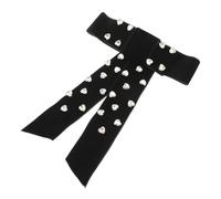 POPETPOP Spring Hair Styling Barrette White Rhinestone Bow Clip for Women Stylish Double Flocked Bow Hair Accessory for Weddings and Parties