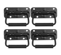 POPETPOP Spring Loaded Handle Heavy Duty 4Pcs 100mm Black Surface Mount Tool Box Handle with Four Holes Design for Toolbox Replacement