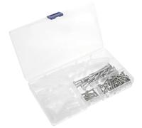 POPETPOP Square Expansion Anchors and Self-drilling Screws Kit, Pe 6/8mm Ribbed Wall Anchors Sharp Barbs for Concrete and Drywall Mounting, White Plug Set for Furniture and Picture Hanging