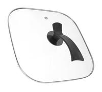 POPETPOP Square Glass Electric Frying Pot Cover, Heatproof Lid for Home Kitchen Use, Space-Saving Design with Vent Hole, Replacement Lid for Cookware