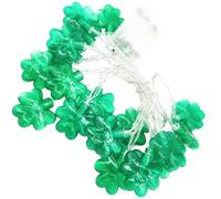 POPETPOP St Patrick's Day LED Shamrock String Lights 3m 20 Bulbs Battery Operated Clover String Light Party Decoration Irish Festival Supplies