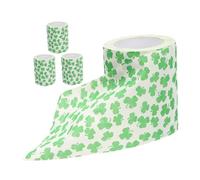 POPETPOP St Patrick's Day Shamrock Printed Toilet Paper Roll 4pcs Green Disposable Tissue Paper for Bathroom and Home Use