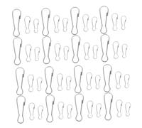 POPETPOP Stainless Steel Flagpole Snap Hook 2.00x1.00x0.20cm Size 60pcs with Eagle Mouth Buckle Design Silver Colour, Prevent Tears and Easy to Secure or Remove Flag, for Community Flag