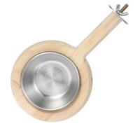 POPETPOP Stainless Steel Food Bowl Wooden Perch and Feeder Cup for Parrot Cage Use Metal Construction for Birds
