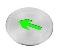 POPETPOP Stainless Steel Ground Evacuation Indicator Sign Self Luminous Fluorescent Emergency Exit Arrow for Indoor Outdoor Fire Safety in Malls Offices Hospitals
