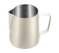 POPETPOP Stainless Steel Milk Frothing Pitcher 600ml with Ergonomic Handle for Home and Professional Use, Metal Creamer Cup Enhances Latte Art Skills for Coffee Lovers and Beginners