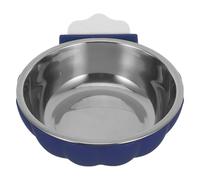 POPETPOP Stainless Steel Parakeet Feeding Bowl with Clamp Holder for Bird Cage, Easy to Clean Antislip Design Food and Water Feeder for Parrots and Small Birds