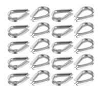 POPETPOP Stainless Steel Wire Rope Thimbles with High Load Capacity Heavy Duty Cable Sleeves 50pcs and Neat Tight Loops for 3/16 Inch Wire Rope for Marine Use and Boating Applications