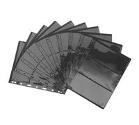 POPETPOP Stamp Collection Book Easy to Use and Practical Storage Solution Pvc Black 10 Sheets Loose-leaf Inserts for Stamps and Post Cards