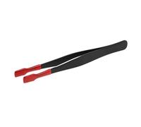 POPETPOP Stamp Tweezers Stainless Steel with Ergonomic Handle for Crafting Jewelry Making Laboratory Use Flat Tip Precision Tongs for Hobby Beads and Home Applications