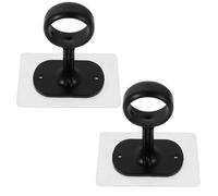 POPETPOP Stick On Curtain Rod Holder 2pcs ABS Ceiling Rod Holders Self Adhesive for Living Room and Office