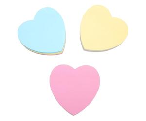 POPETPOP Sticky Marker Notes Paper Pad Easy to Stick and Peel Cleanly 8pcs Heart Shaped with Bright Colours for Message Boards and Wall Use by Lovers and Friends