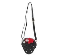 POPETPOP Strawberry Crossbody Bag Cute Fruit Purse Bag for Girls Shoulder Strawberry Shaped Wallet Rivets Fruit Clutch Wallet for Little Girls