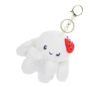 POPETPOP Strawberry Rabbit Plush Coin Purse Keychain Mini Storage Bag Decorative Key Ring Charm for Women Backpack Pendant