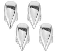 POPETPOP Streetwear Grill Single Cap Teardrop Fang Design, Silver Cover Copper Base, Removable Sharp Fang Mouthpiece for Urban Fashion and Rapper Style Accessories