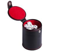 POPETPOP Sturdy Dice Shaker Pu Leather Double-layer Dice Cup with Smooth Texture Easy to Carry Light Weight Club Entertainment Tools for Pub and Club