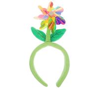 POPETPOP Stylish Green Windmill Flower Headband Unique Creative Headband Cute Fabric Hair Hoop Easy to Wear and Take for Women and Girls Suitable for Hair Types for Parties
