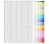 POPETPOP Sublimation Bookmark Blank DIY Page Markers 3.5 X 8.5 Inch Density Board with Tassels Lightweight Can Be Strung up Suitable for DIY Making Reading Books Enthusiasts Friends