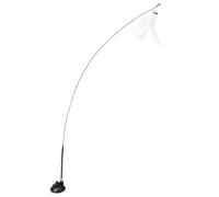 POPETPOP Sucker Teaser Stick with Bell Feather Cat Toy for Play with Your Cat, Made of Artificial Plastic and Metal to Relieve Cat's Mood and Stress and Encourage Exercise in Household