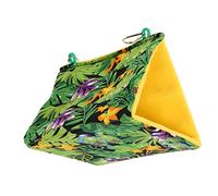 POPETPOP Summer Printed Parrot Hammock Comfortable Pet Hanging Bed for Birds Durable and Decorative Bird Nest for Canaries Larks and Yellowbirds Green
