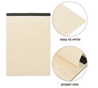 POPETPOP Tearable Notepad with Ruled Lines 4Pcs A4 Portable Memo Pad for Office and Student Drafting, Beige Paper Writing Pad with Tear-Off Feature