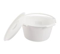 POPETPOP Thickened Portable Commode Bucket with Lid, Bedside Urine Pot for Elderly and Patients, Plastic Sitting Toilet Chair Pot Suitable for Home and Care Use