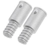 POPETPOP Threaded Tip Replacement Pole Adapter 2Pcs Metal Silver for Mop and Broom Handles Suitable for Household and Office Cleaning Tasks